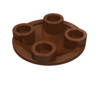 2654 - Plate Round 2 x 2 with Rounded Bottom [Boat Stud] - Reddish Brown