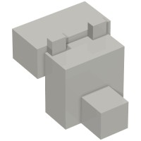20308 - Animal Body Part, Head Blocky [Plain] - Light Bluish Gray