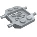 24326 - Light Bluish Gray - Vehicle Base 4 x 4 x 2/3 with Wheel Clip Pins, Wedge, 2 x 2 Recessed Center with Hole