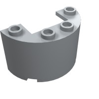 24593 - Cylinder Half 2 x 4 x 2 with 1 x 2 Cutout - Light Bluish Gray