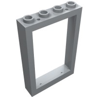 2493b - Window 1 x 4 x 5 with Hollow Studs - Light Bluish Gray