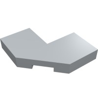 27263 - Tile Special 2 x 2 Corner with Cut Corner - Facet - Light Bluish Gray