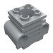 2850b - Light Bluish Gray - Technic Engine Cylinder without Side Slots, with Bottom Slots