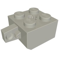 30389c - Hinge Brick 2 x 2 Locking with 1 Finger Vertical and Axle Hole [X Opening] - Light Bluish Gray