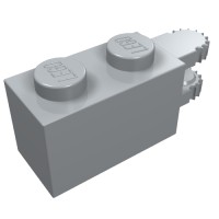 30540 - Hinge Brick 1 x 2 Locking with 2 Fingers Horizontal End, 9 Teeth - Light Bluish Gray