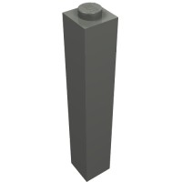 2453b - Brick 1 x 1 x 5 with Solid Stud - Dark Bluish Gray