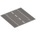 44336pr0004 - Dark Bluish Gray - Baseplate 32 x 32 with 6-Stud Straight and Road with White Dashed Lines and Storm Drain Print