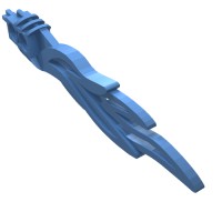 32558 - Large Figure Weapon Sword, Toa Flame 2 x 12 with Two Holes - Medium Blue
