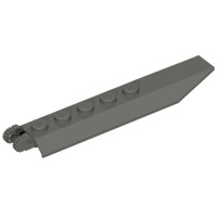 30407 - Hinge Plate 1 x 8 Locking with Angled Side Extensions, Rounded Plate Underside, 9 Teeth - Dark Gray