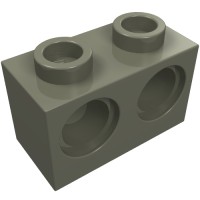 32000 - Technic Brick 1 x 2 [2 Pin Holes] - Dark Gray