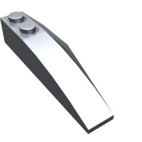 41748 - Wedge Curved 6 x 2 Left, Inner Ridges - Metallic Silver