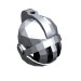 4503 - Metallic Silver - Helmet with Fixed Grill and Plume Hole (Castle)