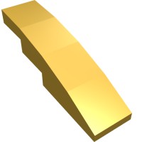 11153 - Slope Curved 4 x 1 No Studs [Stud Holder with Symmetric Ridges] - Metallic Gold