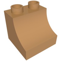 11169 - Duplo Brick 2 x 2 x 1 1/2 with Curve - Medium Nougat