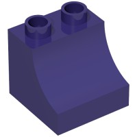 11169 - Duplo Brick 2 x 2 x 1 1/2 with Curve - Dark Purple