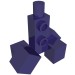 19734 - Creature Torso Blocky with Cube Feet (Minecraft Creeper) - Dark Purple