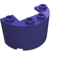 24593 - Cylinder Half 2 x 4 x 2 with 1 x 2 Cutout - Dark Purple