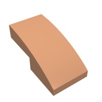 11477 - Slope Curved 2 x 1 No Studs [1/2 Bow] - Nougat